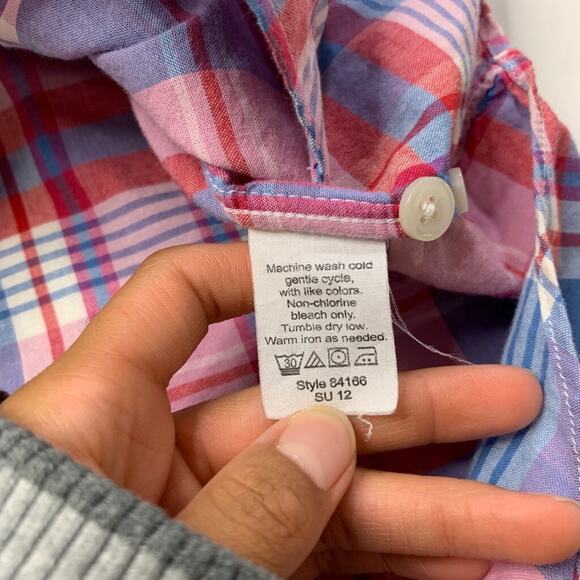 J Crew Shirt Mens L Pink Plaid Button Down Long Sleeve Tailored Woven Cotton - Picture 5 of 9